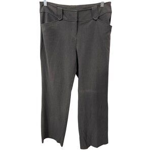 Y2K Studio Y Stretch Flat Front Dress Pants Size 9/10 Charcoal Gray Career Work